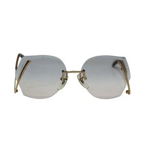 Versailles‎ Gold Rimless Rose Tint Sunglasses Retro Look